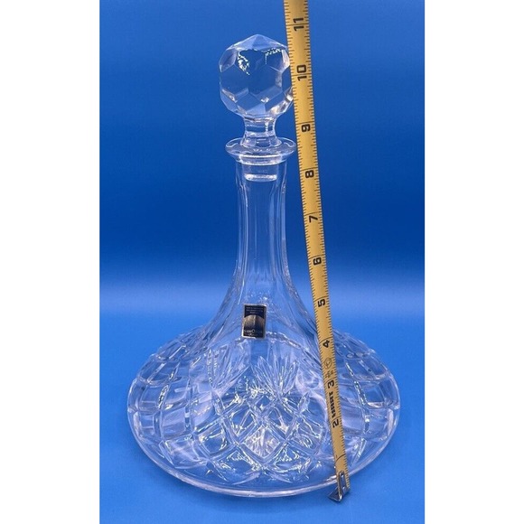 Samobor Krystal Ships Decanter with Stopper Made In Yugoslavia Hand Cut - Picture 11 of 12